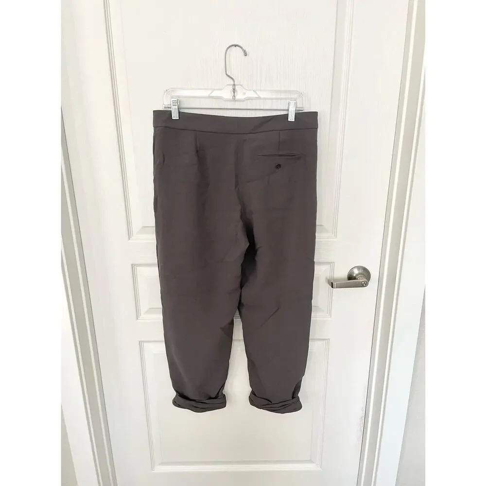 Aritzia Wilfred Allant Cropped Tie Waist Pant Charcoal Size 6 - Picture 3 of 11